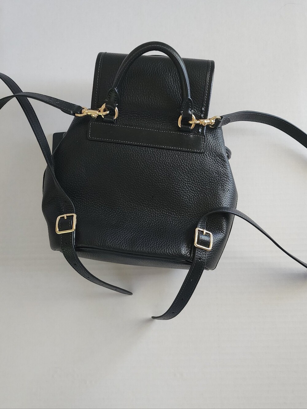 Coach Hadley Black Pebbled Leather Mini Backpack with Gold-Tone Hardware - Picture 2 of 6